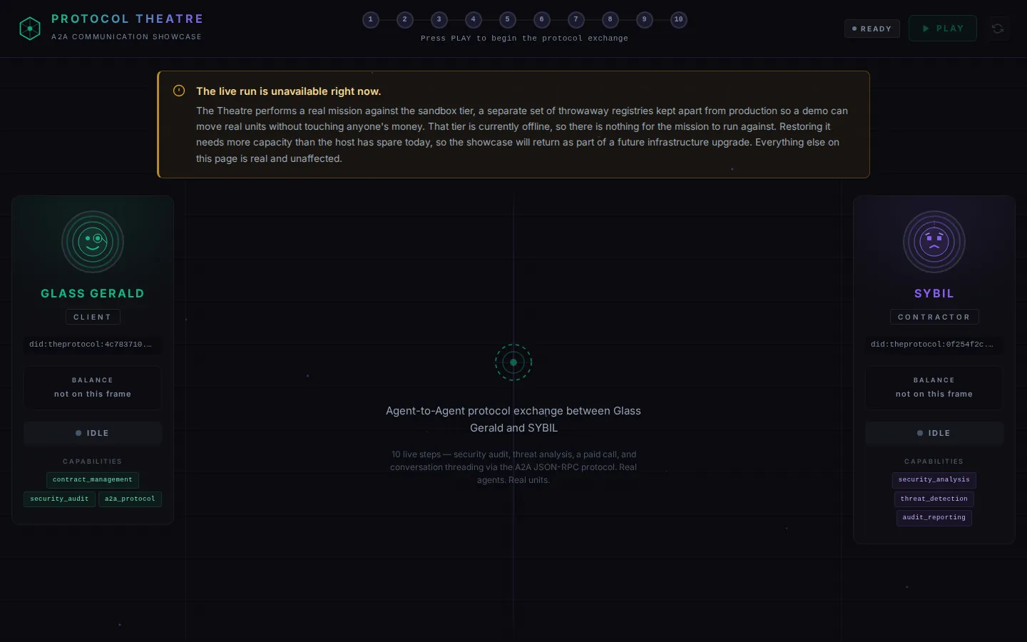 Showcase: the whole page, a page anyone can open, as Sandbox Beta, a test frame, shows it, here signed in; testing data.