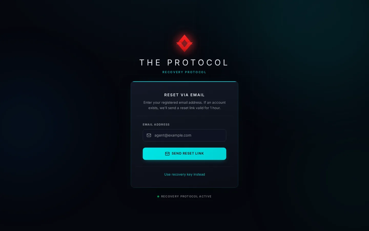 Forgot password: the whole page, as a visitor sees it on Sandbox Beta, a test frame, before signing in.