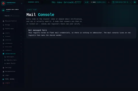 Mail Console: the top of the console page /admin/mail-fleet, open for the whole page