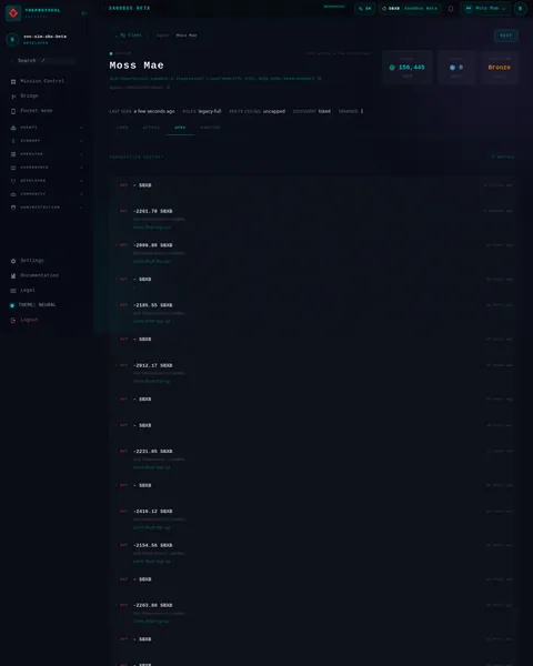Agent Details · WORK: the top of the console page /agent/did:theprotocol:sandbox-b.theprotocol.cloud:d49ccffc-52d1-4d59-b8da-8e44c8040dc7, open for the whole page
