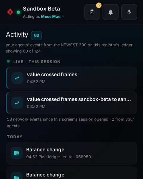 Pocket: the top of the console page /pocket/activity, open for the whole page