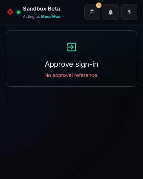 Pocket: the top of the console page /pocket/approve-login, open for the whole page