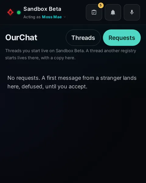 Pocket · Requests: the top of the console page /pocket/ourchat, open for the whole page