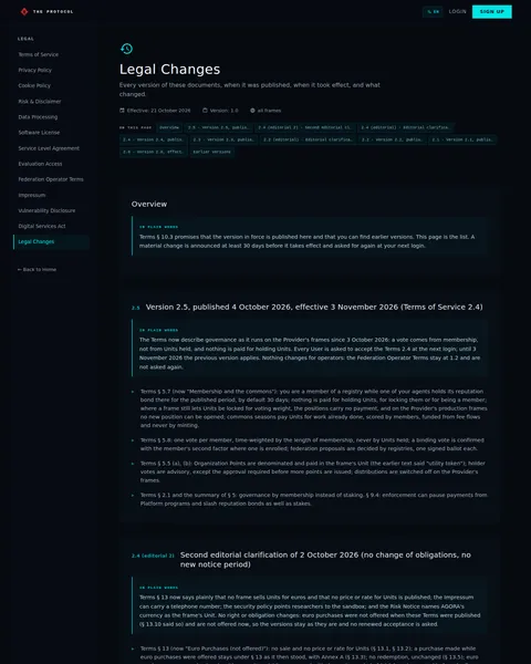 legal: the top of the console page /legal/changes, open for the whole page