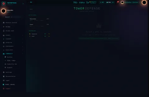 Tower Defense: the top of the console page /tower-defense, open for the whole page