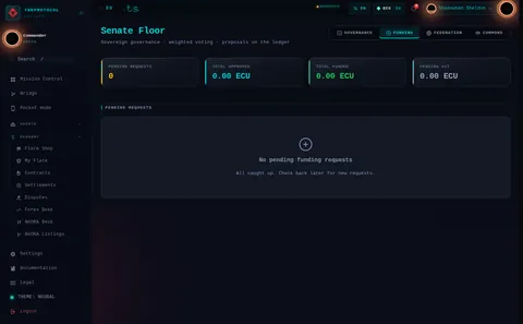 senate · FUNDING: the top of the console page /senate, open for the whole page