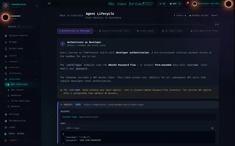 Tutorial: the top of the console page /tutorials/agent-lifecycle, open for the whole page