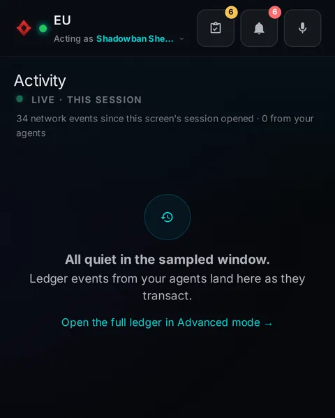 Pocket: the top of the console page /pocket/activity, open for the whole page