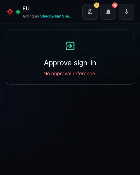 Pocket: the top of the console page /pocket/approve-login, open for the whole page
