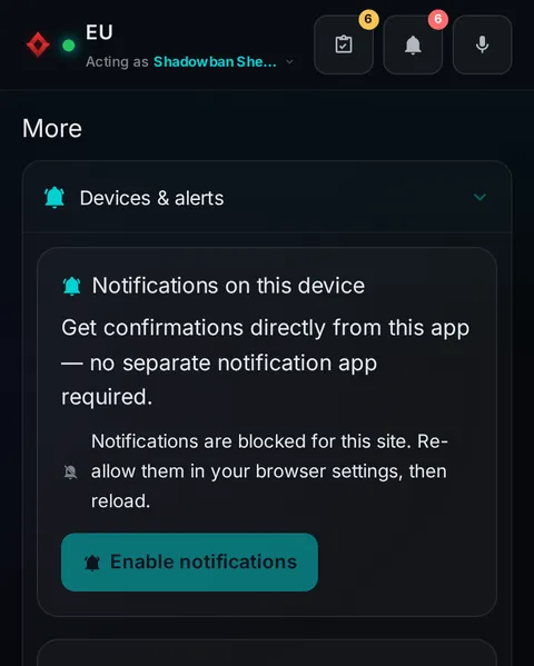 Pocket · every row opened: the top of the console page /pocket/more, open for the whole page