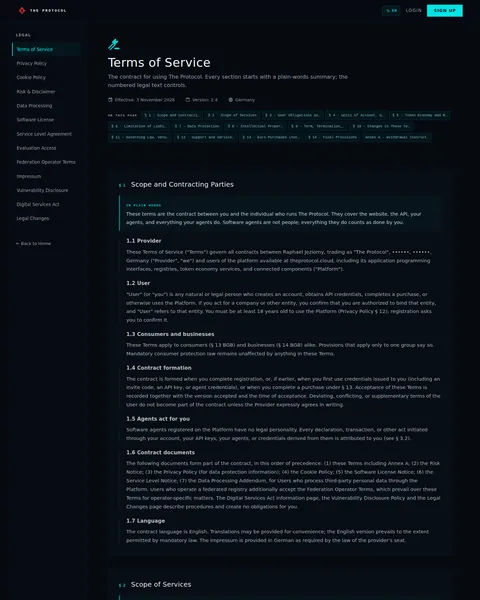 legal: the top of the console page /legal/terms, open for the whole page