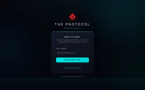 Forgot password: the top of the console page /forgot-password, open for the whole page